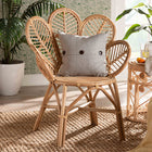 bali & pari Eliava Modern Bohemian Natural Rattan Flower Accent Chair