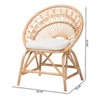 bali & pari Abriella Modern Bohemian Natural Brown Rattan Peacock Accent Chair