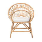 bali & pari Abriella Modern Bohemian Natural Brown Rattan Peacock Accent Chair