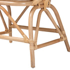 bali & pari Abriella Modern Bohemian Natural Brown Rattan Peacock Accent Chair