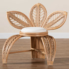 bali & pari Gresham Modern Bohemian Natural Rattan Leaf Accent Chair