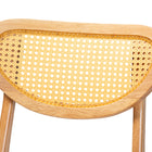 Baxton Studio Nenet Mid-Century Modern Oak Brown Finished Wood and Rattan 2-Piece Dining Chair Set