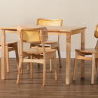 Baxton Studio Dulcet Mid-Century Modern Oak Brown Finished Wood and Rattan 5-Piece Dining Set