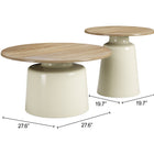 Zuo Lireen Coffee Table Set (2-Piece) Natural & Ivory