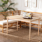 bali & pari Adora Modern Bohemian Honey Rattan 4-Piece Dining Nook Set