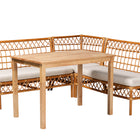 bali & pari Aina Modern Bohemian Honey Rattan 4-Piece Dining Nook Set