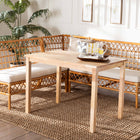 bali & pari Aina Modern Bohemian Honey Rattan 4-Piece Dining Nook Set