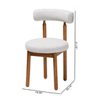 Baxton Studio Edric Modern Japandi Light Grey Boucle Fabric and Walnut Brown Finished Wood 2-Piece Dining Chair Set