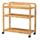bali & pari Delphine Modern Bohemian Natural Rattan Kitchen Cart
