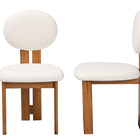 Baxton Studio Kacela Modern Japandi Cream Boucle Fabric and Walnut Brown Finished Wood 2-Piece Dining Chair Set