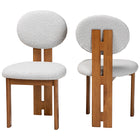 Baxton Studio Kacela Modern Japandi Light Grey Boucle Fabric and Walnut Brown Finished Wood 2-Piece Dining Chair Set