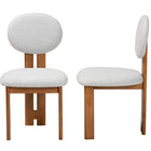 Baxton Studio Kacela Modern Japandi Light Grey Boucle Fabric and Walnut Brown Finished Wood 2-Piece Dining Chair Set