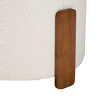 Baxton Studio Finlay Modern Japandi Cream Boucle Fabric and Walnut Brown Finished Wood Ottoman Footstool