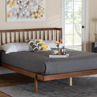 Baxton Studio Calderon Retro-Modern Walnut Brown Finished Wood Queen Size Platform Bed