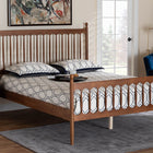 Baxton Studio Deance Retro-Modern Walnut Brown Finished Wood Queen Size Platform Bed
