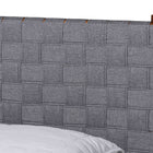 Baxton Studio Estela Mid-Century Modern Grey Woven Fabric and Walnut Brown Wood Queen Size Platform Bed