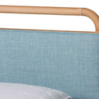 Baxton Studio Mateo Modern and Contemporary Baby Blue Fabric and Natural Wood Queen Size Platform Bed