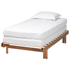 Baxton Studio Bolivia Mid-Century Modern Walnut Brown Wood Expandable Twin to King Bed Frame