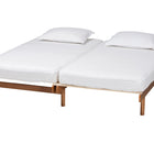 Baxton Studio Bolivia Mid-Century Modern Walnut Brown Wood Expandable Twin to King Bed Frame