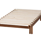 Baxton Studio Bolivia Mid-Century Modern Walnut Brown Wood Expandable Twin to King Bed Frame