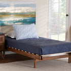 Baxton Studio Bolivia Mid-Century Modern Walnut Brown Wood Expandable Twin to King Bed Frame