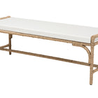 bali & pari Nasim Modern Bohemian Natural Seagrass and Metal Accent Bench