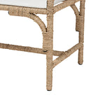 bali & pari Nasim Modern Bohemian Natural Seagrass and Metal Accent Bench