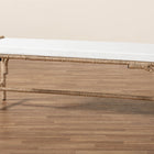 bali & pari Nasim Modern Bohemian Natural Seagrass and Metal Accent Bench
