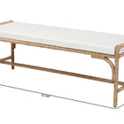 bali & pari Nasim Modern Bohemian Natural Seagrass and Metal Accent Bench