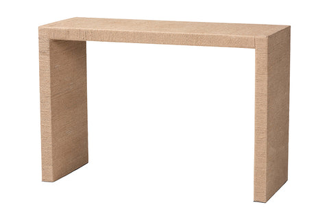 bali & pari Colandra Modern Bohemian Natural Brown Jute and Wood Console Table