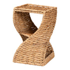 bali & pari Pelleas Modern Bohemian Natural Brown Seagrass and Wood End Table