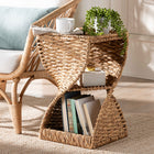 bali & pari Pelleas Modern Bohemian Natural Brown Seagrass and Wood End Table