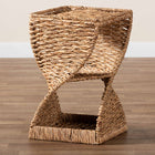 bali & pari Pelleas Modern Bohemian Natural Brown Seagrass and Wood End Table