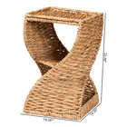 bali & pari Pelleas Modern Bohemian Natural Brown Seagrass and Wood End Table