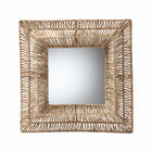 bali & pari Collice Modern Bohemian Metal and Natural Brown Seagrass Accent Wall Mirror