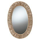 bali & pari Elwyn Modern Bohemian Metal and Natural Brown Seagrass Accent Wall Mirror