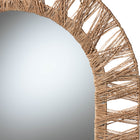 bali & pari Geona Modern Bohemian Metal and Natural Brown Seagrass Accent Wall Mirror