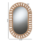 bali & pari Geona Modern Bohemian Metal and Natural Brown Seagrass Accent Wall Mirror