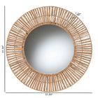 bali & pari Leala Modern Bohemian Metal and Natural Brown Seagrass Accent Wall Mirror
