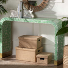 Baxton Studio Didrika Modern Bohemian Seafoam Green Mother of Pearl Console Table