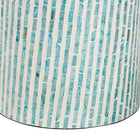 Baxton Studio Draven Modern Bohemian White and Blue Mother of Pearl End Table