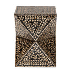 Baxton Studio Feronia Modern Bohemian Black and Bronze Mother of Pearl End Table