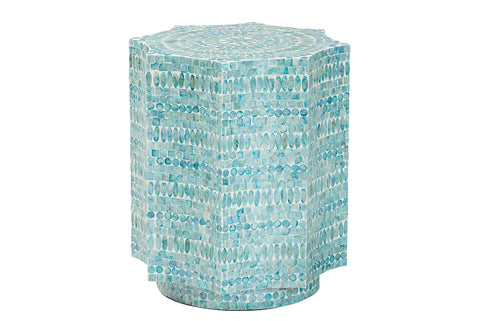 Baxton Studio Olesia Modern Bohemian Blue Mother of Pearl End Table