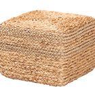 bali & pari Marella Modern Bohemian Natural Brown Seagrass Accent Footstool