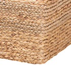 bali & pari Marella Modern Bohemian Natural Brown Seagrass Accent Footstool