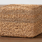 bali & pari Marella Modern Bohemian Natural Brown Seagrass Accent Footstool