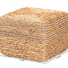 bali & pari Marella Modern Bohemian Natural Brown Seagrass Accent Footstool