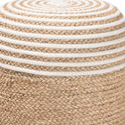 bali & pari Nequiel Modern Bohemian Natural Brown Seagrass and Woven Rope Ottoman Footstool