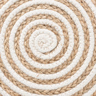 bali & pari Nequiel Modern Bohemian Natural Brown Seagrass and Woven Rope Ottoman Footstool