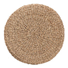 bali & pari Wickham Modern Bohemian Natural Brown Seagrass Ottoman Footstool